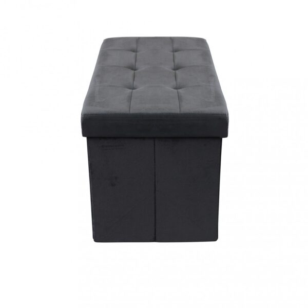 POUF CONTENITORE RETTANGOLARE IN VELLUTO NERO