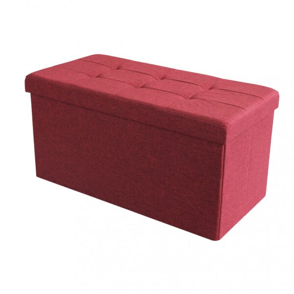 POUF CONTENITORE RETTANGOLARE IN STOFFA BORDEAUX