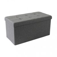 POUF CONTENITORE RETTANGOLARE IN STOFFA GRIGIO