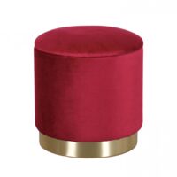 POUF CONTENITORE ROTONDO IN VELLUTO BORDEAUX
