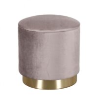 POUF CONTENITORE ROTONDO IN VELLUTO TORTORA