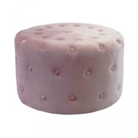 POUF ROTONDO IN VELLUTO ROSA