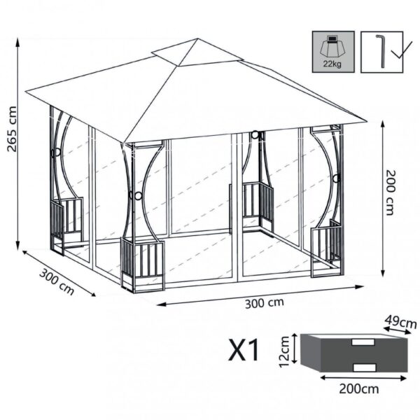 GAZEBO HOGAN 3 X 3