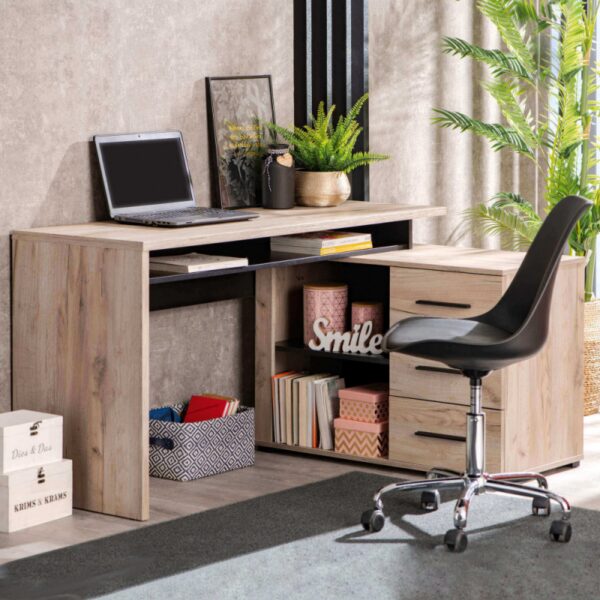 COMPUTER DESK ARHIMED ROVERE ARTIGIANO E NERO