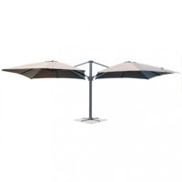 OMBRELLONE DOPPIO 3 X 3 ARCHIMEDE ANTRACITE TELO TAUPE