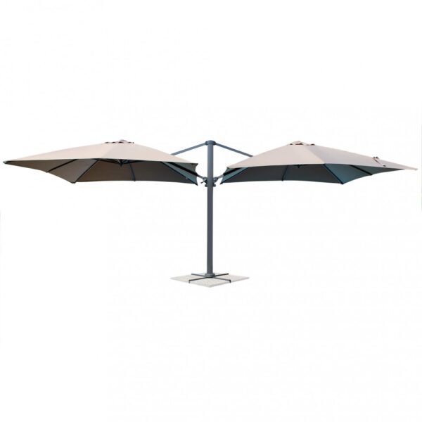 OMBRELLONE DOPPIO 3 X 3 ARCHIMEDE ANTRACITE TELO TAUPE