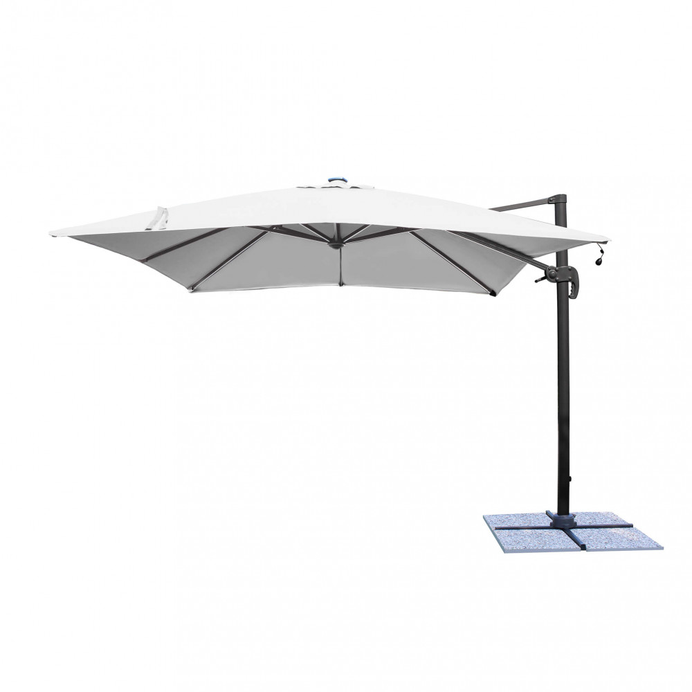 OMBRELLONE CON LED 3 X 3 PITAGORA ANTRACITE TELO GRIGIO
