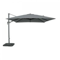 OMBRELLONE NETTUNO LUX NERO P/L 3 X 3 TELO GRIGIO CHIARO