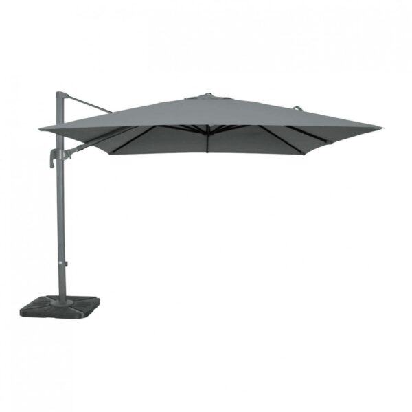 OMBRELLONE NETTUNO LUX NERO P/L 3 X 3 TELO GRIGIO CHIARO