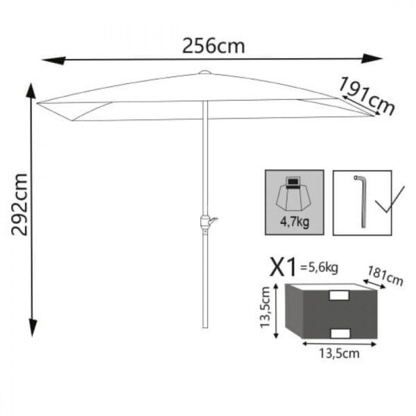 OMBRELLONE POLY ECO P/C 2 X 3