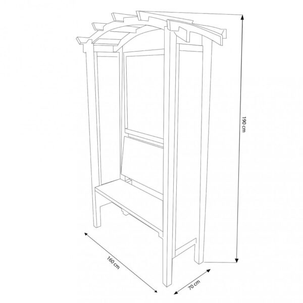 PERGOLA AD ARCO 160 X 70 X 190 CON PANCA
