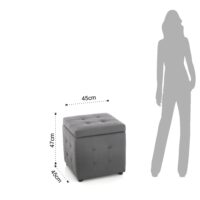POUFCONTENITORE DADO DARK GREY TOMASUCCI