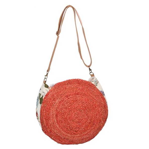 Borsa tessuto rosso tondo cm ø37x12h37/75