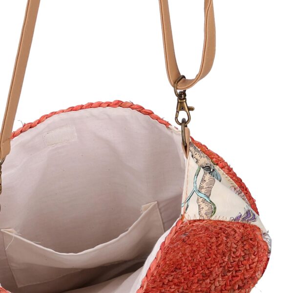 Borsa tessuto rosso tondo cm ø37x12h37/75