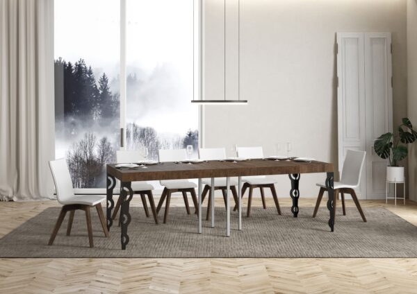 Tavolo allungabile 90x90/246 cm Karamay Premium telaio Antracite