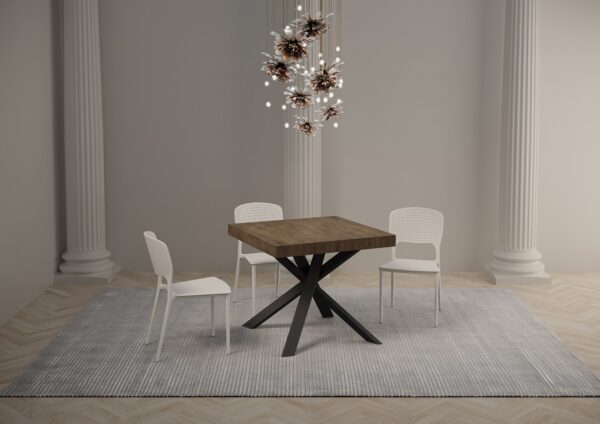 Tavolo allungabile 90x90/194 cm Clerk Premium - gambe Antracite