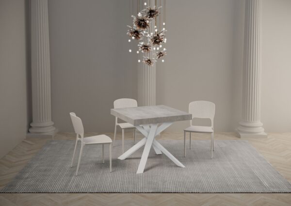 Tavolo allungabile 90x90/194 cm Clerk Premium - gambe Bianche