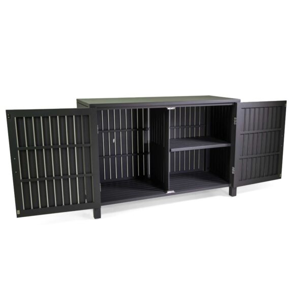 Mobiletto alluminio 2 ante antracite cm 131,5x54,5h90