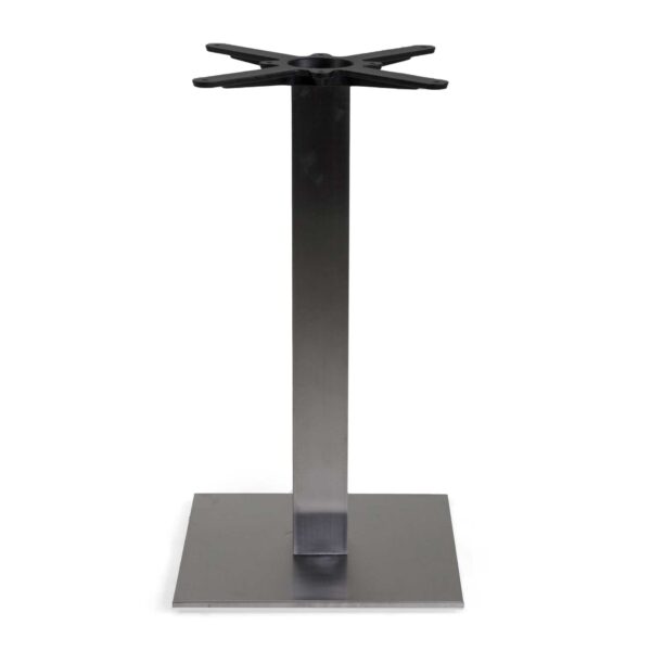 Base tavolo acciaio top ghisa Trevor color inox quadro cm 40x40h72