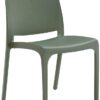 Sedia set 4 pz in resina impilabile made in Italy design per interno esterno SOFIA Verde Salvia