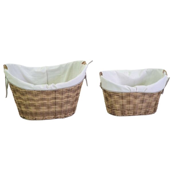 Cesta plastica grigio 1-2 con fodera bianca ovale cm 61x43h29/40