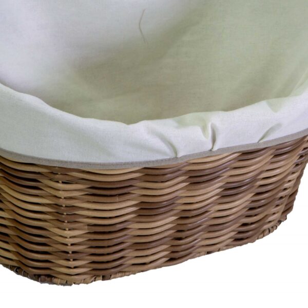 Cesta plastica grigio 1-2 con fodera bianca ovale cm 61x43h29/40