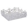 Portatovaglioli metallo fiocco neve bianco quadrato cm 16,5x16,5h5
