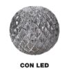 Sfera vetro led argento cm ø15h14