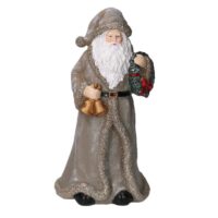 Babbo natale resina grigio cm 12x10h25