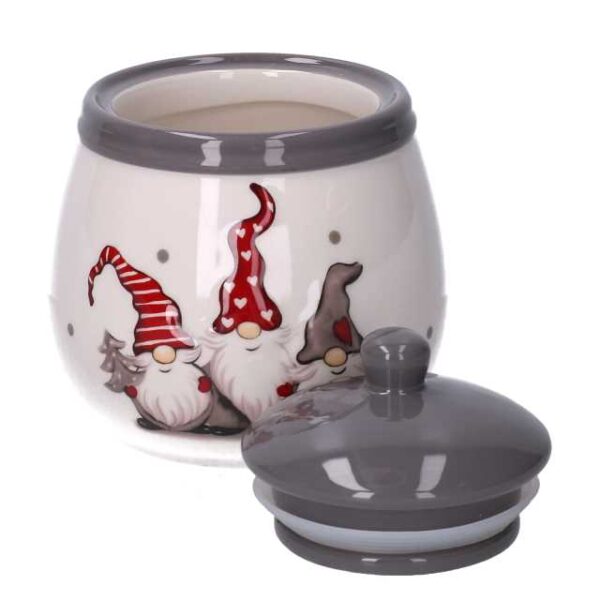 Barattolo ceramica con gnomi cm ø11h25