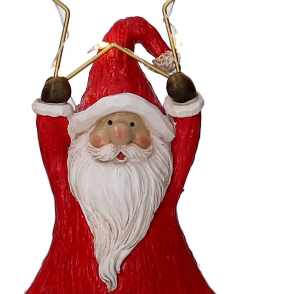 Babbo natale resina rosso con stella led cm 10x6h21