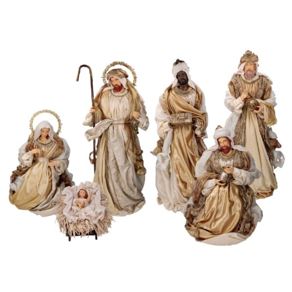 Presepe tessuto oro Marcella con re magi cmh81