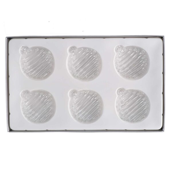 Sfera vetro spirale confezione 6pz trasparente cm 25x15h2,5