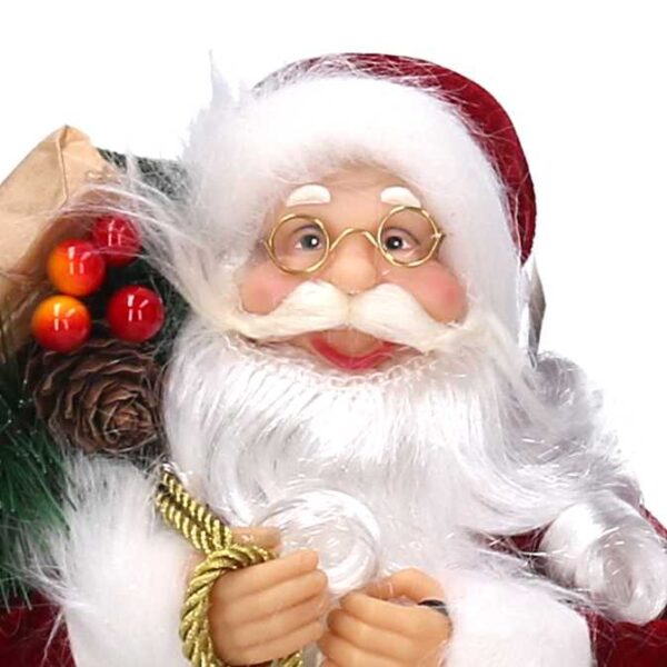 Babbo natale tessuto con lanterna rossocm12x5h30