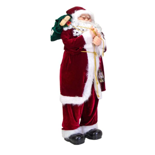 Babbo natale tessuto con lanterna rossocm43x22h120