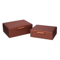 Scatola ecopelle 1-2 noce rettangolare cm 28x22h10