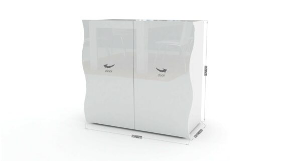 Armadietto Onda 2 ante - bianco laccato lucido - immagine 3