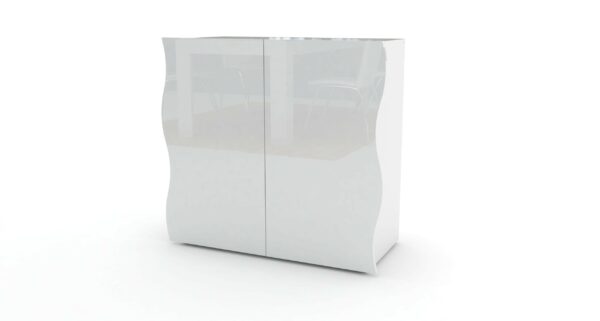 Armadietto Onda 2 ante - bianco laccato lucido - immagine 4