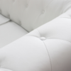 DIVANO 3 POSTI CHESTERFIELD IN ECOPELLE BIANCO - immagine 4