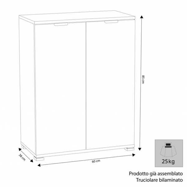 ARMADIETTO 2 ANTE TINTA NOCE - immagine 3