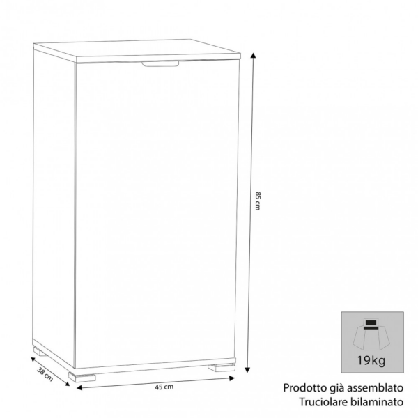 MOBILETTO 1 ANTA ROVERE GRIGIO - immagine 3