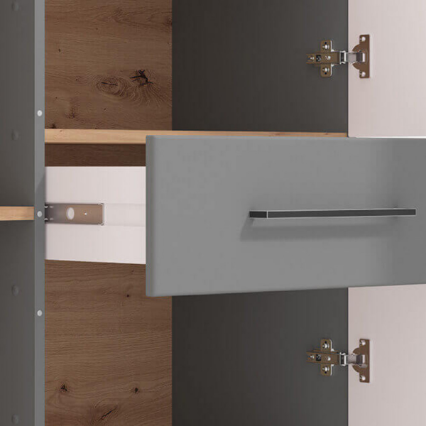 MOBILE LISABON ROVERE ARTIGIANO E GRIGIO GRAFITE - immagine 5