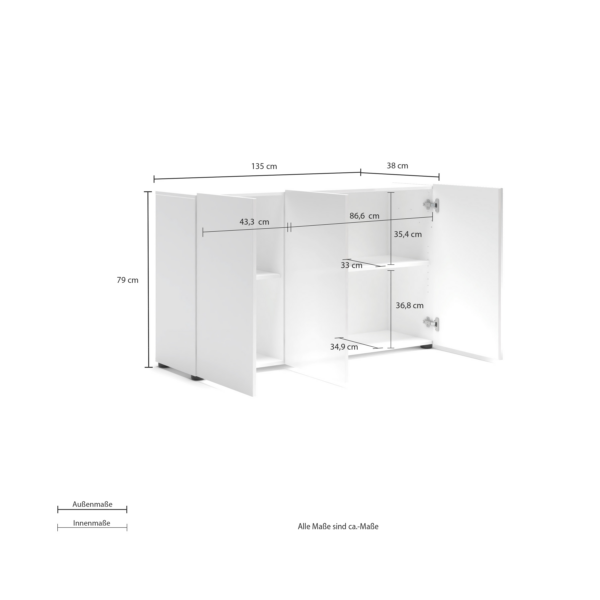 Sideboard a 3 ante MISTER GIORNO made in Italy - immagine 2