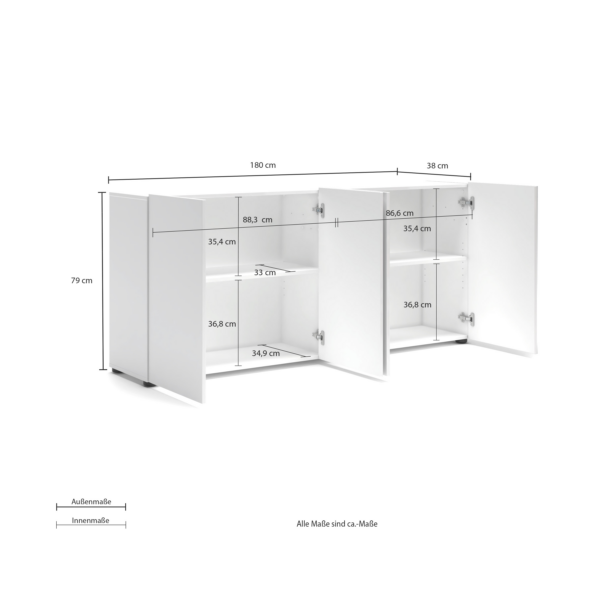 Sideboard a 4 ante MISTER GIORNO made in Italy - immagine 2