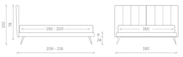 Letto matrimoniale Camilla struttura made in Italy - immagine 6