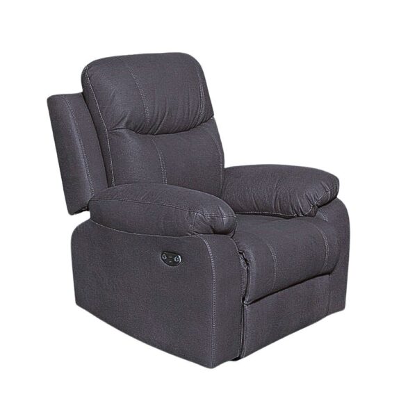 Poltrona Chicago reclinabile elettrica in tessuto Twist 20 grigio