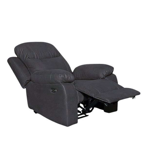 Poltrona Chicago reclinabile elettrica in tessuto Twist 20 grigio
