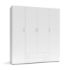 Armadio 4 ante 2 cassetti Seba 4 colore bianco - immagine 2