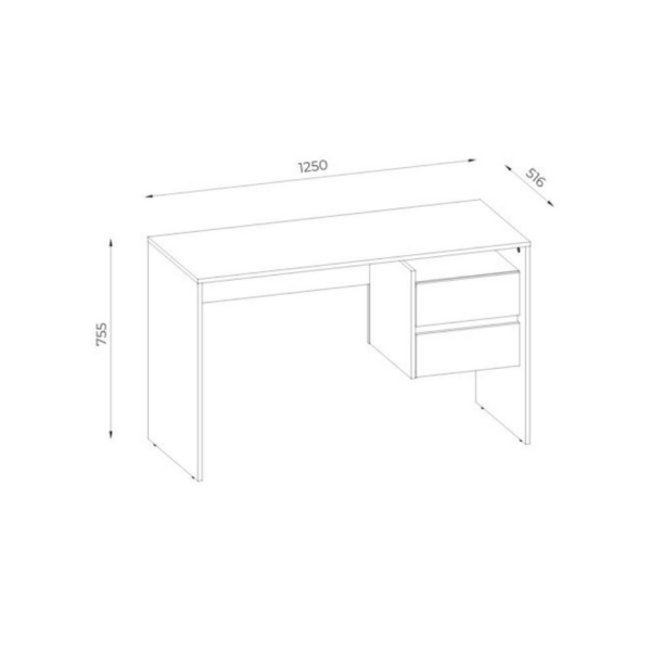 Scrivania Paco3 con due cassetti colore bianco - immagine 4