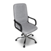Poltrona da ufficio CR106H in tessuto grigio e base cromata - immagine 4